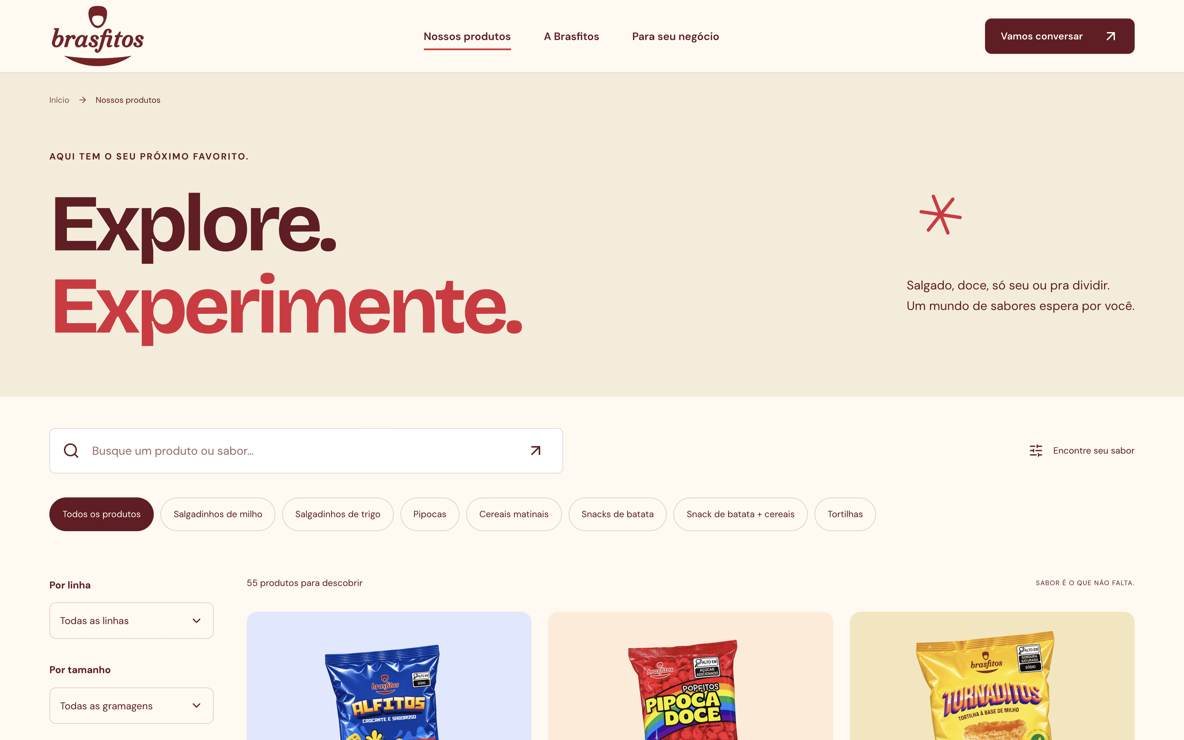 Catálogo online da Brasfitos, criado pela Intelitech