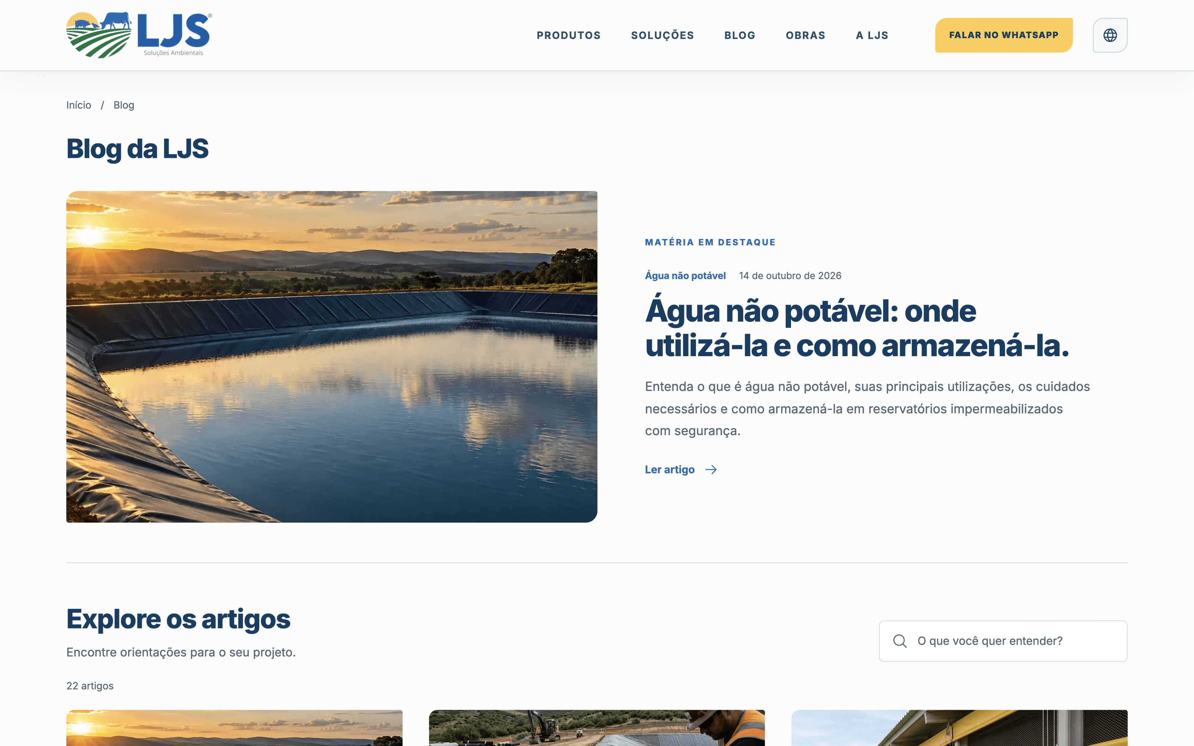 Blog técnico da LJS, criado pela Intelitech