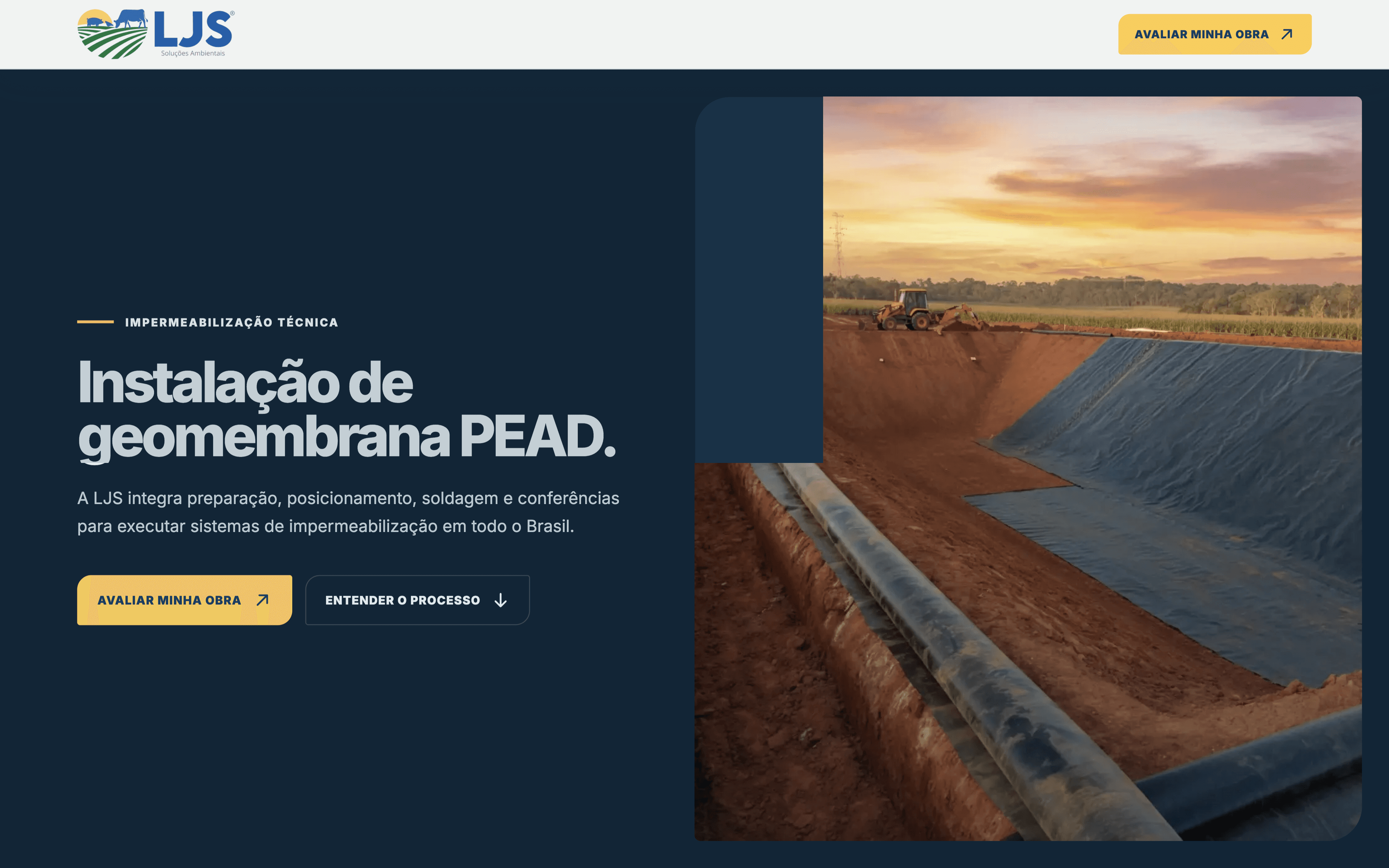 Landing page da LJS usada nas campanhas de Google Ads